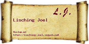 Lisching Joel névjegykártya